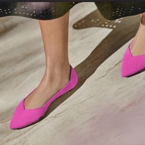 Rothy's The Point (Dragonfruit) Knit Pointy Toe Flat Ballet Slip-On Shoes Sz 8.5